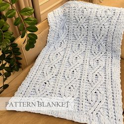 Blanket Knitting Pattern PDF, Finger Knit Blanket Pattern, Loop Yarn Blanket Pattern, Twisted Rhomb Blanket Pattern