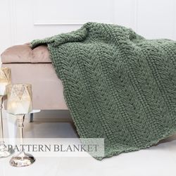 Alize Puffy Fine Blanket Pattern, Finger Knit Blanket Pattern, DIY, Loop Yarn Blanket Pattern, Spikelet Fine Pattern