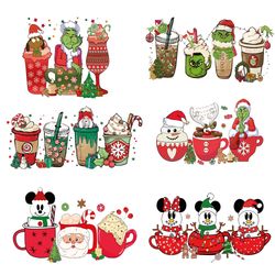 6 Grinch Christmas Coffee Bundle Png, Christmas Coffee Png, Coffee Png, Coffee Cups, Christmas logo Png, Instandownload