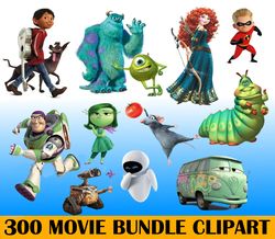 200 Movie Bundle Clipart, Toy Story Png, Coco Png, Cars Printable Incredibles Png, Cartoon Png, Digital Download