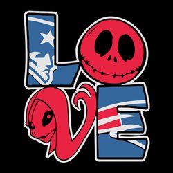 Jack Skellington and Sally love New England Patriots NFL Svg, Football Svg, NFL team Svg, Sport Svg, Digital download