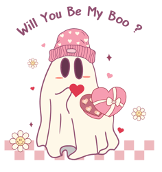 Will You Be My Boo Ghost Png, Valentine Png, Valentine Sublimation, Valentine Clipart, Holiday Png, Png file download