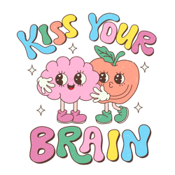 Kiss Your Brain Png, Teacher Png, Valentine Png, Valentine Clipart, Valentine Sublimation, Png file download