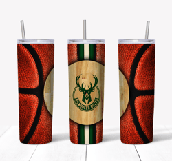 Milwaukee Bucks Basketball Tumbler PNG, Tumbler wrap, Straight Design 20oz Skinny Tumbler PNG, Instant download