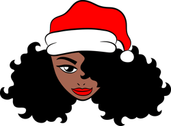 Black santa claus woman Svg, Black girl Svg, Afro Woman Svg file, Afro Woman Svg, Black Girl clipart, Digital download