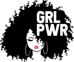 Woman face grlpwr Svg, Black gilr Svg, Afro woman Svg file, Afro girl Svg, Black girl clipart, Digital download