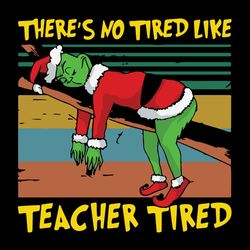 Theres No Tired Loke Teacher Tired SVG, Funny Teacher Grinch Christmas SVG, logo Christmas Svg, Instant download