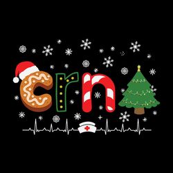 CRNA Nurse Cute Christmas Svg, Heartlbeat Line Clipart, Christmas Tree Svg, Logo Christmas Svg, Instant download