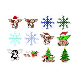 Gremlins, baby yoda bundle svg, Happy Christmas Svg, Christmas svg file, Logo Christmas Svg, Instant download