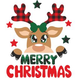 Reindeer Merry christmas Svg, Buffalo Plaid Christmas Svg, Christmas Svg, Digital download