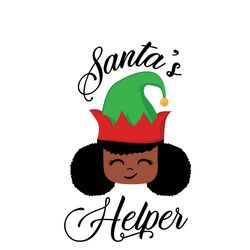 Santa's helper Svg, Black Girl Christmas Svg, Afro Woman Christmas Svg, Digital download