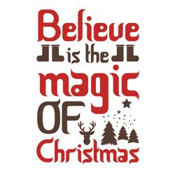 Believe is the magic of christmas Svg, Christmas Svg, Christmas logo Svg, Digital download