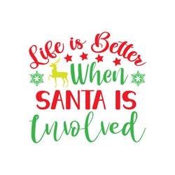 Life is better when santa is involied Svg, Christmas Svg, Christmas logo Svg, Digital download