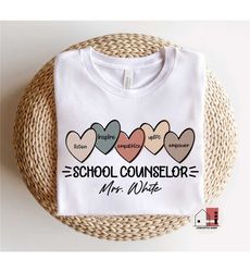 customized school counselor shirt, school counselor tee, counselor shirt, gift for school counselor, multi hearts school