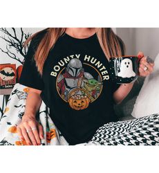 halloween pumpkin candy bounty hunter shirt, star wars shirt, the mandalorian t-shirt, halloween tee, spooky season, dis