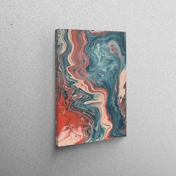 3D Wall Art, Canvas Print, Canvas Gift, Red And Blue Abstract Painting, Abstract Canvas Poster, Colorful Marble Artwork,