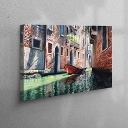 canvas home decor, canvas decor, wall art, venice gondola canvas art, city 3d canvas, italy landscape canvas poster,