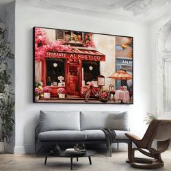 italy photography print, italian restaurant painting, italy landscape, extra large wall art design, framed canvas ready