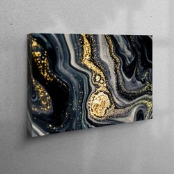 Canvas Home Decor, Canvas Wall Art, Canvas Print, Black And Gold Marble, Modern Canvas Decor, Abstract Wall Art, Gold Ca