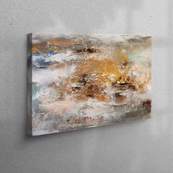 Canvas Home Decor, Canvas, Canvas Wall Art, Brown And Gray Painting, Soft Tones 3D Canvas, Oil Painting Print, Brown Can