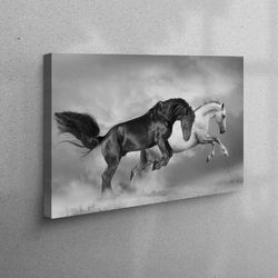gifts, valentines day gift for him personalized, personalized gift, contemporary art decor, running horses canvas, moder