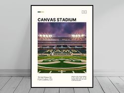 Canvas Stadium Print  Colorado State Rams Canvas  NCAA Art  NCAA Stadium Canvas   Oil Painting  Modern Art   Travel Art