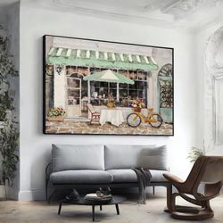Italy Photography Print, Italian Restaurant Painting, Italy Landscape, Extra Large Wall Art Design, Framed Canvas Ready