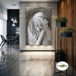 Woman Wall Art, Nude Woman Canvas Art, Luxury Wall Decor, Roll Up Canvas, Stretched Canvas Art, Framed Wall Art Painting