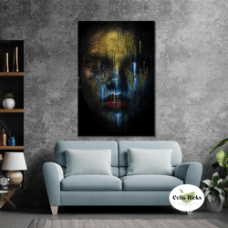 Woman Wall Art, Red Lips Canvas Art, Makeup Wall Decor, Beauty Saloon Decor, Roll Up Canvas, Stretched Canvas Art, Frame