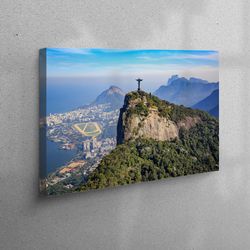 3d canvas, canvas art, canvas, tijuca national park, cityscape printed, city landscape wall decor, brazil landscape canv