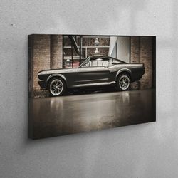 3D Wall Art, Large Wall Art, Canvas Home Decor, American Canvas Gift, The Ford Mustang Canvas Decor, Office Printed,