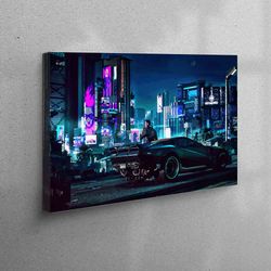 Cyberpunk Canvas Art, Modern Canvas Gift, Canvas Decor, Computer Games Canvas Gift, Wall Art Prints Canvas Decor, Trendy