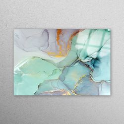 Glass Wall Art, Wall Decoration, Wall Art, Colorful Marble Wall Art, Soft Tones Glass, Gold Marble Glass Wall Art, Moder