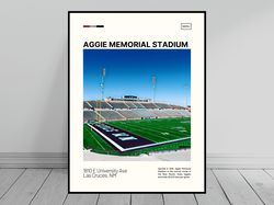 Aggie Memorial Stadium Print  New Mexico State Aggies Canvas  NCAA Stadium Canvas   Oil Painting  Modern Art   Art Print