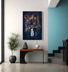 The Last Of Us Game Poster Print, In-Game Canvas Wall Art, Game Cafe Character Decor, Home Decor, Framewrappedrolled Opt