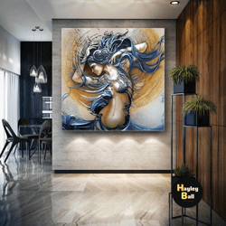 Mermaid Canvas Art, Living Room Wall Decor, Housewarming Gift, Roll Up Canvas, Stretched Canvas Art, Framed Wall Art Pai
