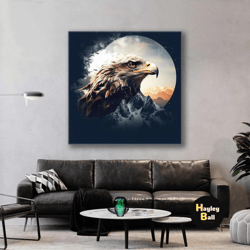 Noble Eagle Mountains And Sky Charismatic Bird Roll Up Canvas, Stretched Canvas Art, Framed Wall Art Painting