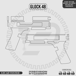 GLOCK48 Outline/Template For laser engraving and Marking Full Build Svg