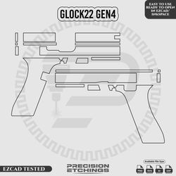 Glock22 gen4 Outline/Template For laser engraving and Marking Full Build Svg
