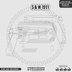 S&W 1911 Outline/Template For laser engraving and Marking Full Build Svg