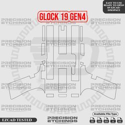 Glock19 Gen4 Outline/Template For laser engraving and Marking Full Build Svg