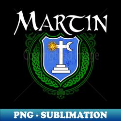 Martin Family Irish Coat of Arms Clan Crest - Retro PNG Sublimation Digital Download