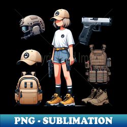 Tactical Gear Fusion Tee Where Fashion Meets Urban Warfare - High-Quality PNG Sublimation Download