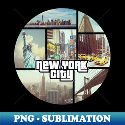 New York City NYC Vintage Sunset - Unique Sublimation PNG Download