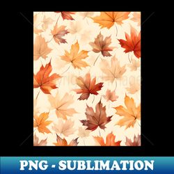 Autumn Fall Leaves Botanical Pattern Boho - Retro PNG Sublimation Digital Download