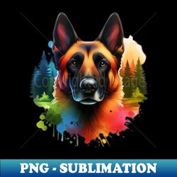 Forest Belgian Malinois Dog - Special Edition Sublimation Png File