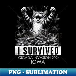 Lowa Cicada Invasion Survivor Funny Cat - Elegant Sublimation PNG Download