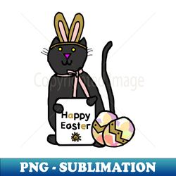 Happy Easter Bunny Ears Cat - High-Quality PNG Sublimation Download