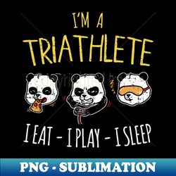 Funny Gaming Triathlete Panda - I eat - I play - I sleep