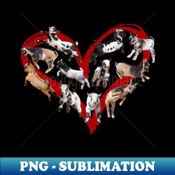 heart baby goats - modern sublimation png file